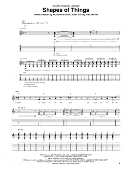 page one of Shapes Of Things (Guitar Tab)