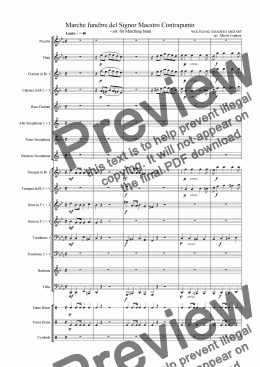page one of Marche funébre del Signor Maestro Contrapunto - KV 453a - arr. for Marching band