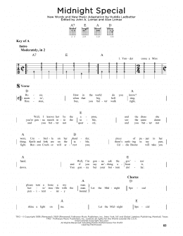 page one of Midnight Special (Guitar Cheat Sheet)