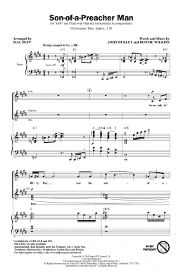 page one of Son-Of-A-Preacher Man (arr. Mac Huff) (SAB Choir)