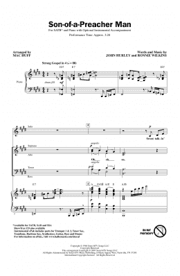 page one of Son-Of-A-Preacher Man (arr. Mac Huff) (SATB Choir)