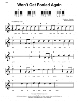 page one of Won't Get Fooled Again (Super Easy Piano)