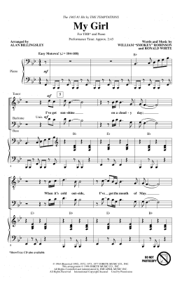 page one of My Girl (arr. Alan Billingsley) (TTBB Choir)