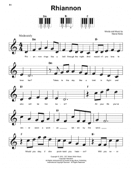 page one of Rhiannon (Super Easy Piano)