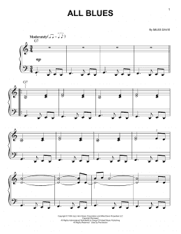 page one of All Blues (Very Easy Piano)