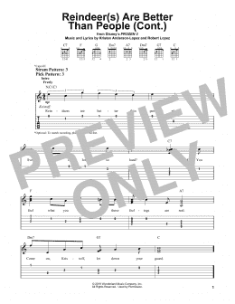 page one of Reindeer(s) Are Better Than People (Cont.) (from Disney's Frozen 2) (Easy Guitar Tab)