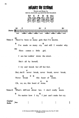 page one of Heart Of Stone (Guitar Chords/Lyrics)