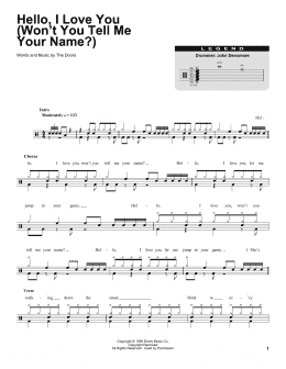 page one of Hello, I Love You (Drums Transcription)