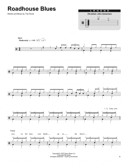 page one of Roadhouse Blues (Drums Transcription)