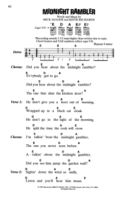 page one of Midnight Rambler (Guitar Chords/Lyrics)