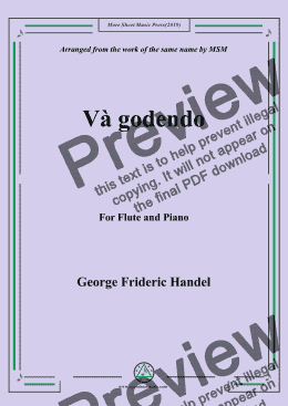 page one of Handel-Và godendo,for Flute and Piano