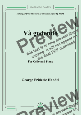 page one of Handel-Và godendo,for Cello and Piano