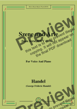 page one of Handel-Szene und arie,from Serse,HWV 40 No.2,for Voice&Piano