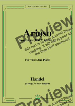 page one of Handel-Arioso,from Serse,HWV 40 No.15,for Voice&Piano