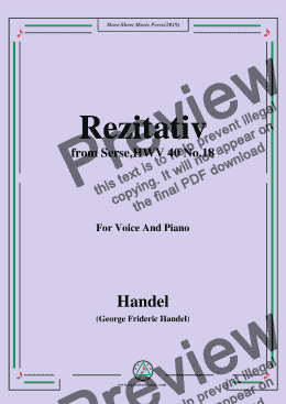 page one of Handel-Rezitativ und Arie,from Serse,HWV 40 No.18,for Voice&Piano