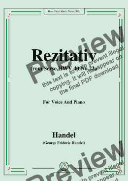 page one of Handel-Rezitativ,from Serse,HWV 40 No.22a,for Voice&Piano