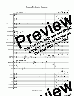 page one of Concert Fanfare for Orchestra - Score and parts