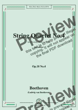 page one of Beethoven-String Quartet No.4 in c minor,Op.18 No.4