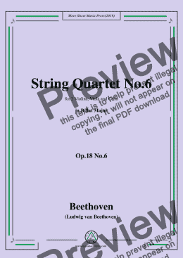 page one of Beethoven-String Quartet No.6 in B flat Major,Op.18 No.6