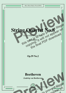 page one of Beethoven-String Quartet No.8 in e minor,Op.59 No.2