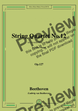 page one of Beethoven-String Quartet No.12 in E flat Major,Op.127