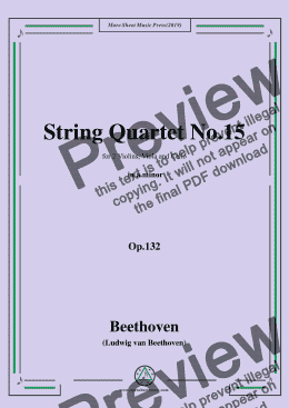 page one of Beethoven-String Quartet No.15 in a minor,Op.132