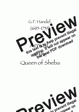 page one of Arrival of the Queen of Sheba