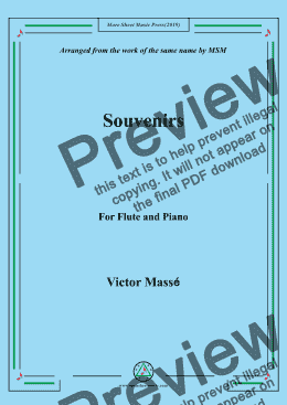 page one of Masse-Souvenirs, for Flute and Piano