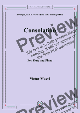 page one of Masse-Consolation, for Flute and Piano