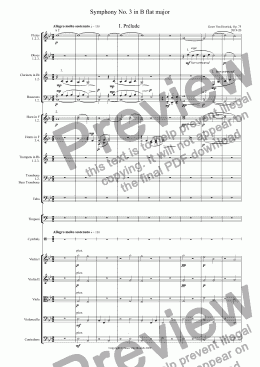 page one of Symphony No. 3 in B-flat major, Op. 75 - I. Prélude