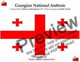 page one of Georgian National Anthem ''Tavisupleba'' for String Orchestra (World National Anthem Series)