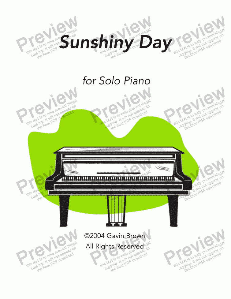 Sunshiny Day for Solo Piano - Download Sheet Music PDF file