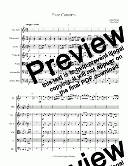 page one of Flute Concerto - Score and parts