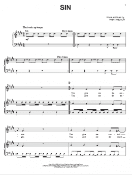 page one of Sin (Piano, Vocal & Guitar Chords (Right-Hand Melody))