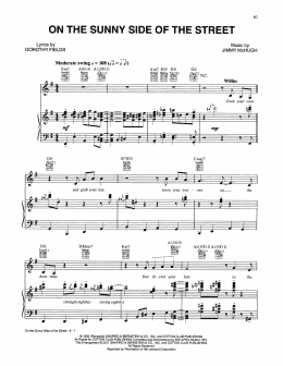 page one of On The Sunny Side Of The Street (Piano, Vocal & Guitar Chords (Right-Hand Melody))