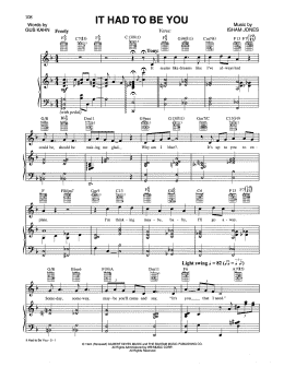 page one of It Had To Be You (Piano, Vocal & Guitar Chords (Right-Hand Melody))