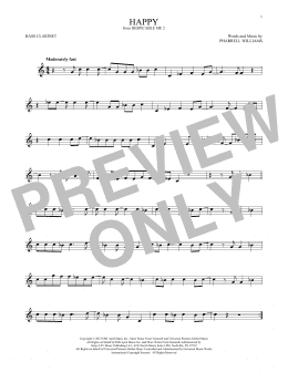 page one of Happy (from Despicable Me 2) (Bass Clarinet Solo)