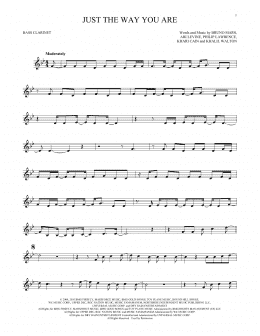 page one of Just The Way You Are (Bass Clarinet Solo)