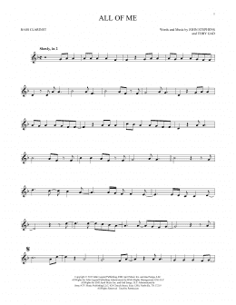 page one of All Of Me (Bass Clarinet Solo)