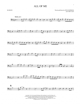 page one of All Of Me (Bassoon Solo)