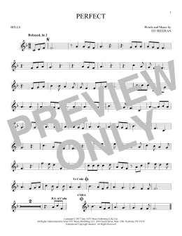 page one of Perfect (Bells Solo)