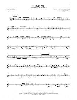 page one of This Is Me (from The Greatest Showman) (Bass Clarinet Solo)