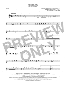 page one of Shallow (from A Star Is Born) (Bells Solo)