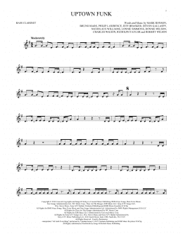 page one of Uptown Funk (feat. Bruno Mars) (Bass Clarinet Solo)