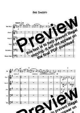 page one of Oboe Concerto - Score and parts