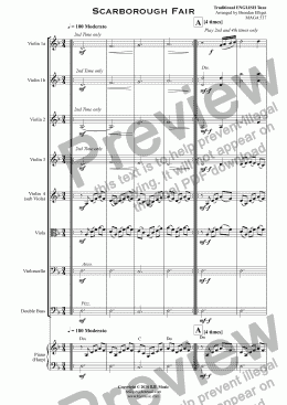 page one of Scarborough Fair -  String Group or String Orchestra