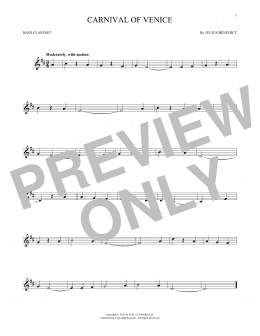 page one of Carnival Of Venice (Bass Clarinet Solo)