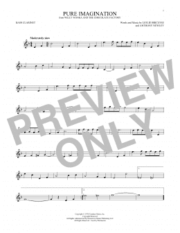 page one of Pure Imagination (from Willy Wonka & The Chocolate Factory) (Bass Clarinet Solo)