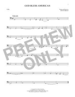 page one of God Bless America (Tuba Solo)