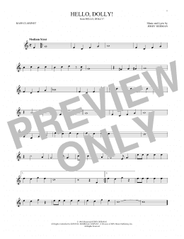 page one of Hello, Dolly! (Bass Clarinet Solo)